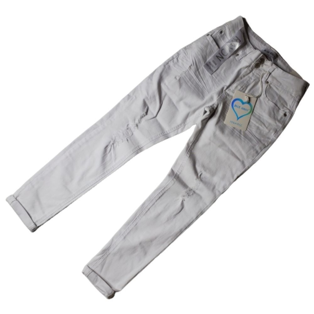 Blue Savvy White Distressed Jeans